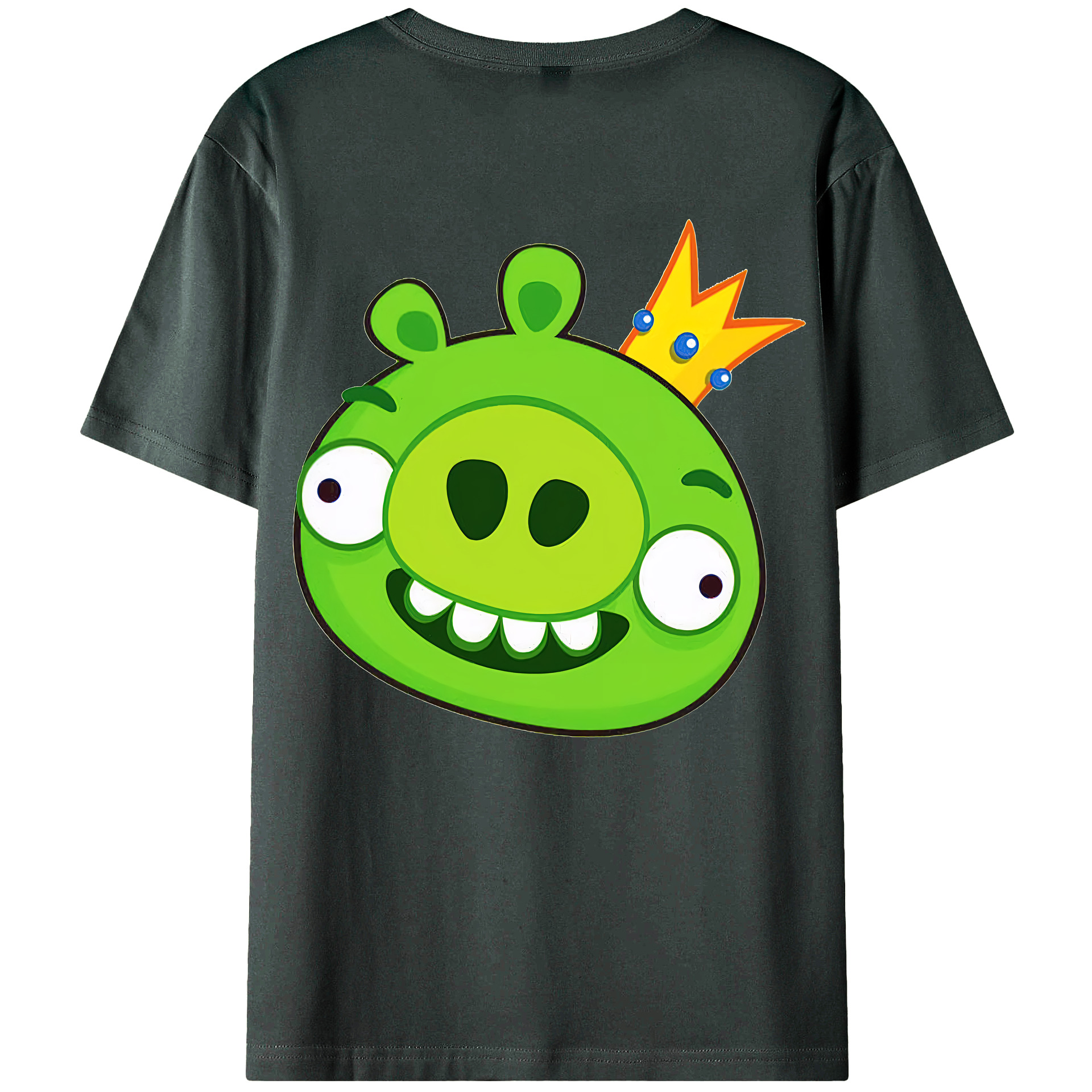 （画像用） Angry Birds アングリーバード 綿100％ メンズ半袖Tシャツ（バックプリント） 通気性